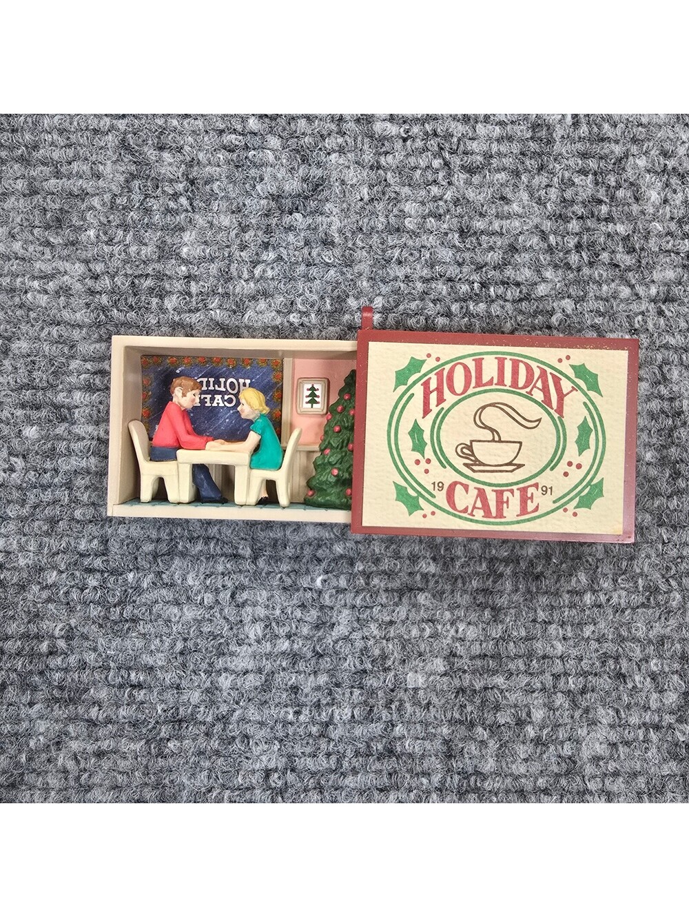 Hallmark Keepsake Holiday Cafe 1991 Matchbox Memories Ornament with Box - Picture 2 of 6
